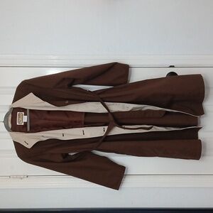 Chic Chori Brown & Cream Women's Coat with Belt